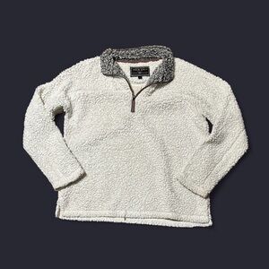True Grit Cream and Gray Sherpa Pullover